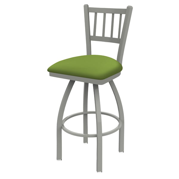 25" Swivel Counter Stool, Nickel Finish, Canter Kiwi Green Seat